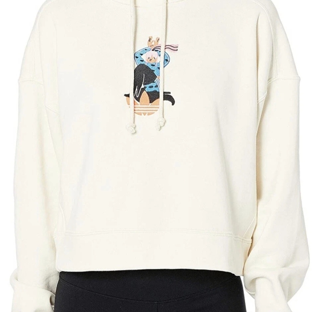 Adidas Cream Oversized Hoodie with Long Sleeves - Picture 4 of 7